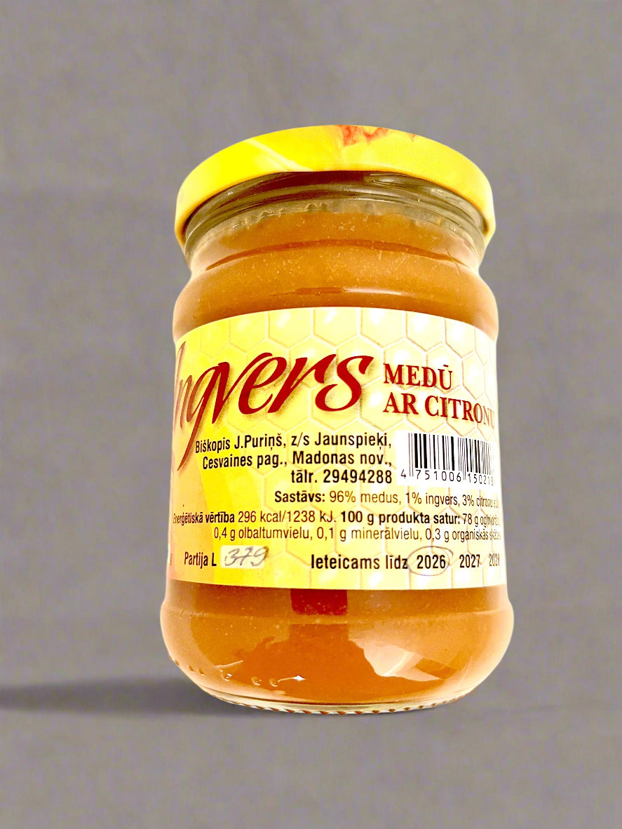 Medus ar ingveru un citronu, 330g