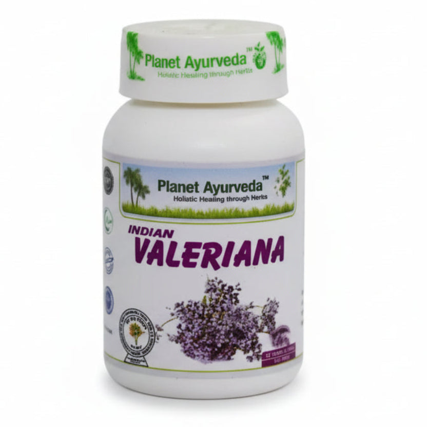 Indian Valeriana kapsulas 60 gab. - stress, miegs, koncentrēšanās spējas
